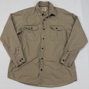 Red Head Brand Co. Shirt Mens XL Tan Button Up Long Sleeve 100% Cotton Pockets